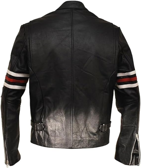 Jacket Sports Patches RTAI House Black Biker Synthetic Leather For Men