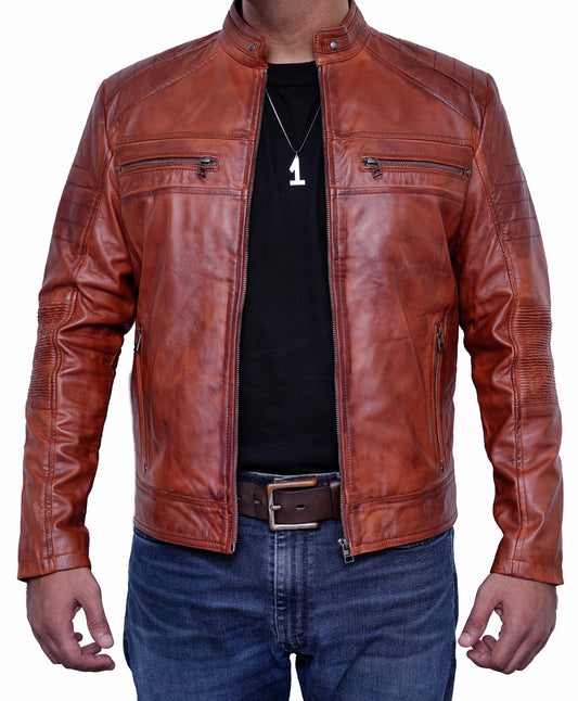 Trendy and Stylish Men's Brown Leather Jacket