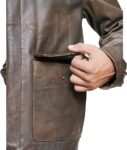 Genuine Dark Brown Air Force Cow Leather Jacket for Classic Men