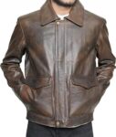 Genuine Dark Brown Air Force Cow Leather Jacket for Classic Men