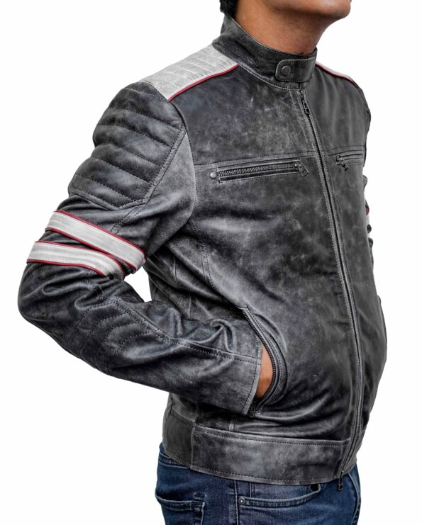 Men-Cafe-Racer-Grey-Stripes-Motorcycle-Distressed-Jacket