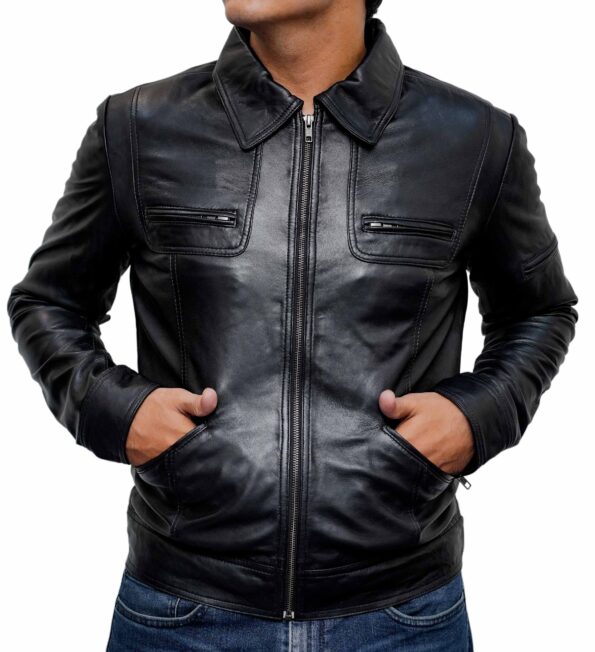 Men-Fashion-Genuine-Black-Leather-Stylish-Jacket-3