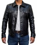 Men-Fashion-Trucker-Style-Black-Leather-Jacket-1