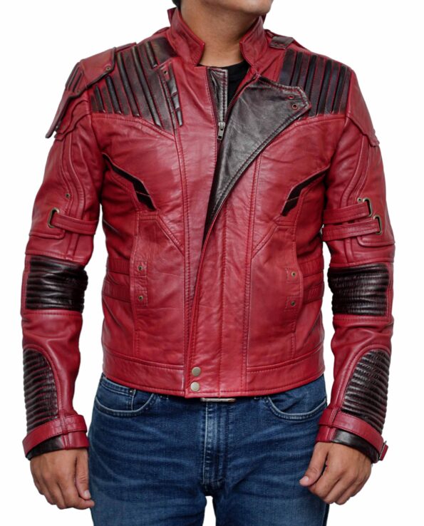 Star-Lord-Chris-Splendid-Maroon-Leather-Jacket