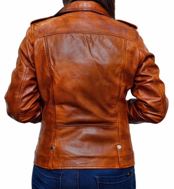 Women-Asymmetrical-Collar-Tan-Biker-Motorcycle-Leather-Jacket-5