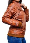 Women-Brown-Leather-Bomber-Style-Jacket-With-a-Hood-1