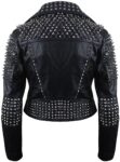 Biker Chic Britney Spikes Brando Studded Women Jacket-2