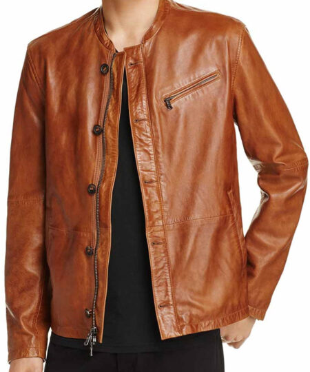 Introducing a Brown Leather Moto Jacket with Beauty and Stability