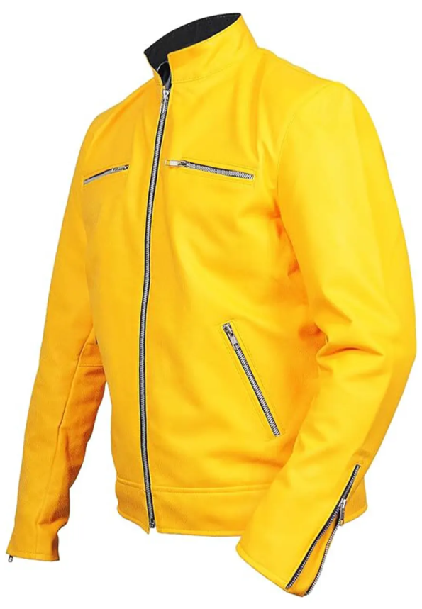 The Burning Motorbike Yellow Leather Jacket Trends for Men