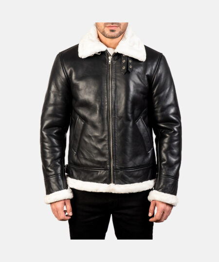 The Black and White Men’s Leather Bomber Jacket's Magnetism