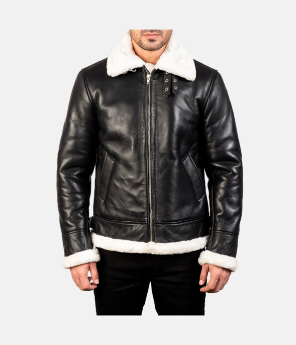 The Black and White Men’s Leather Bomber Jacket's Magnetism