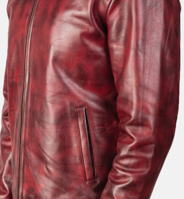 The Art of Layering with Your Distressed Burgundy Leather Jacket