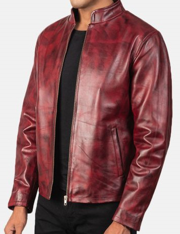 The Art of Layering with Your Distressed Burgundy Leather Jacket